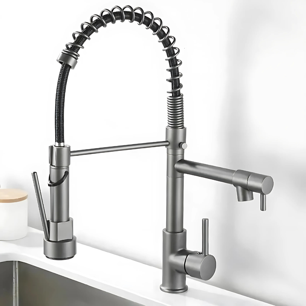 Kira outdoor kitchen faucet – durable weather-resistant design with a sleek finish, perfect for outdoor sinks, patios, and garden workstations.