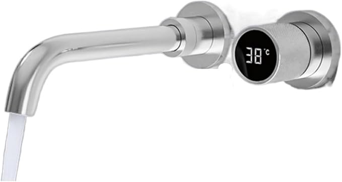 Furo wall-mounted bathroom faucet – sleek and minimalist design with a space-saving installation, offering a smooth water flow for a modern, luxurious bathroom.