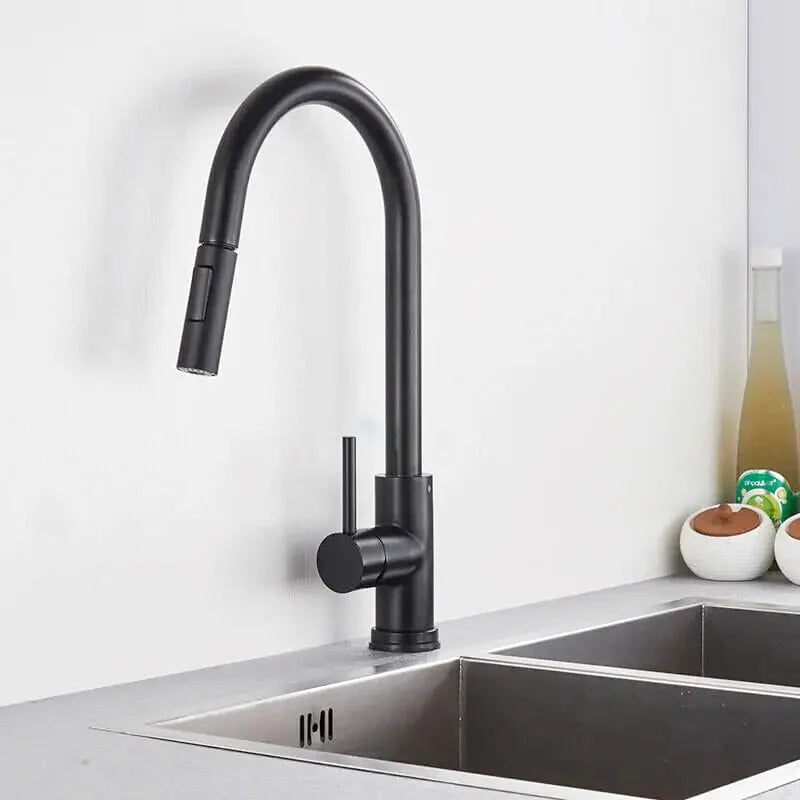 Cala touchless kitchen faucet – modern motion-sensor design with a sleek finish, offering hands-free convenience and efficiency for a hygienic kitchen experience.