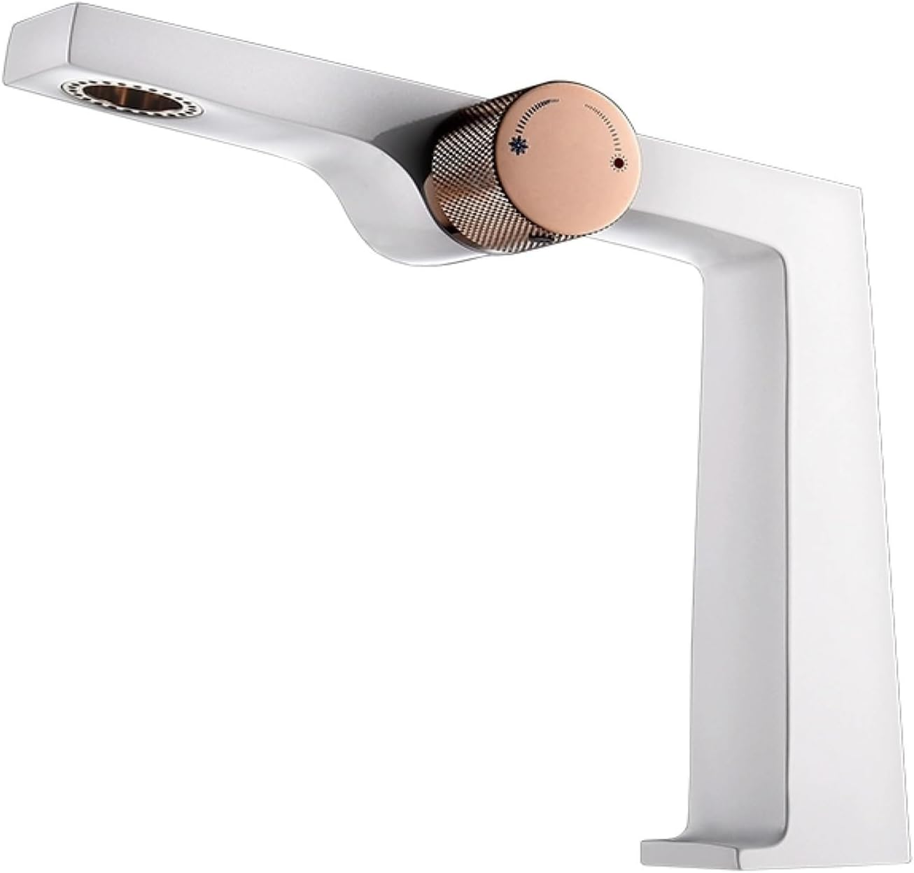 Nona luxury waterfall bathroom faucet – elegant and modern design with a wide spout for a smooth, cascading water flow, adding a spa-like touch to any bathroom.