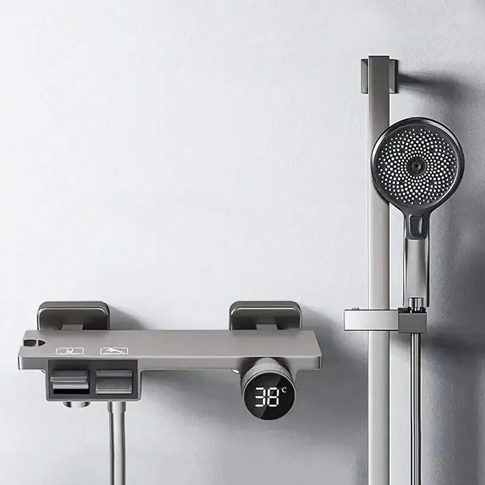 Onyx thermostatic shower faucet – modern and sophisticated design with precise temperature control, ensuring a safe and luxurious shower experience.