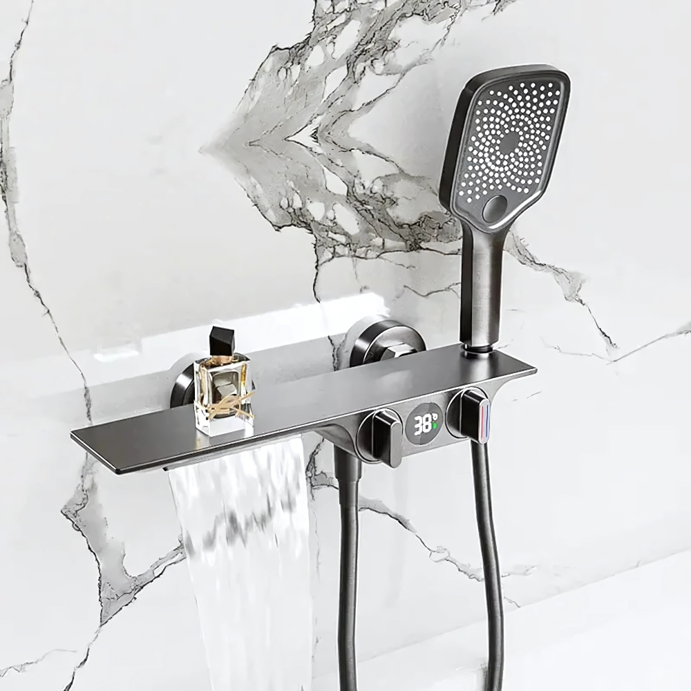 Tino bathtub shower faucet – stylish and functional design with a smooth water flow, featuring a handheld shower for a versatile and luxurious bathing experience.