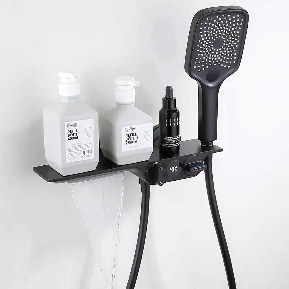 Tino bathtub shower faucet – stylish and functional design with a smooth water flow, featuring a handheld shower for a versatile and luxurious bathing experience.