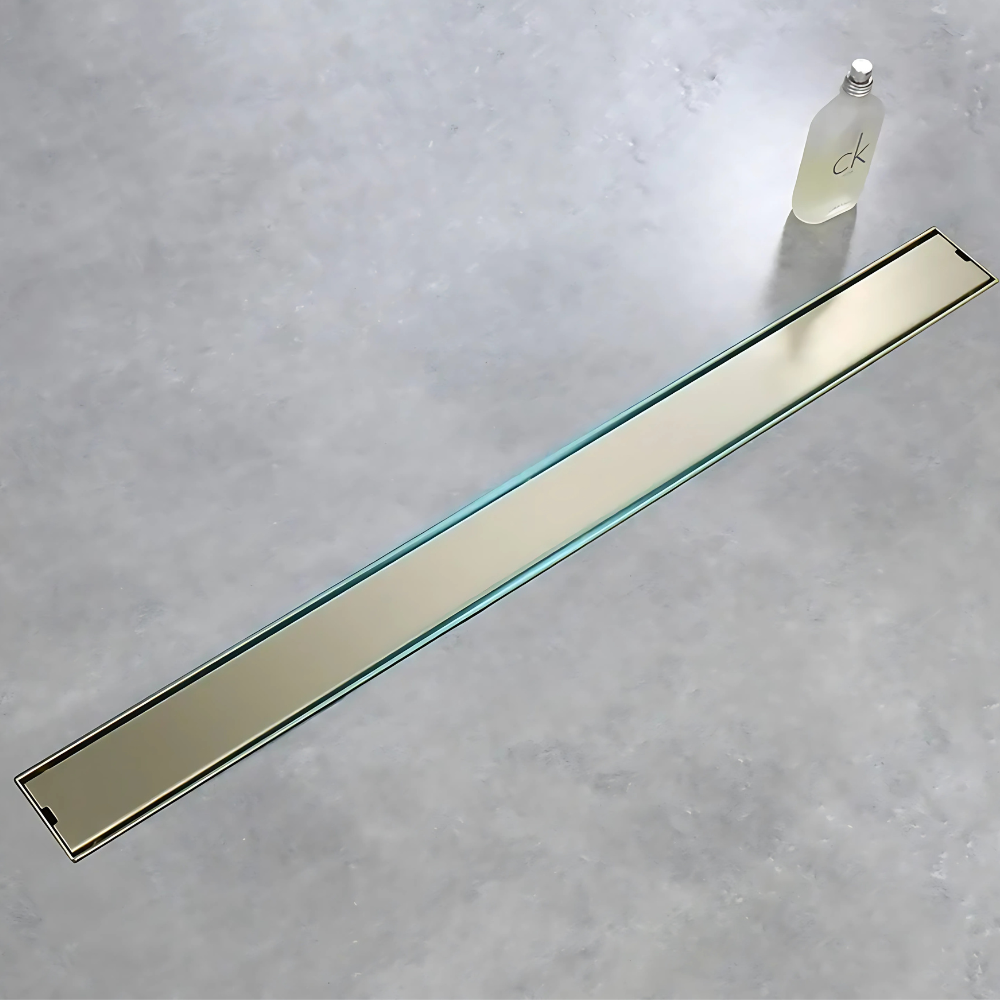 "Linear shower drain Hampton – modern stainless steel floor drain for walk-in showers and wet rooms"