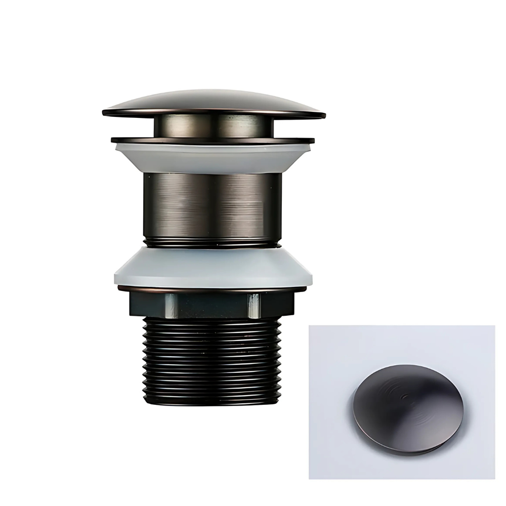 "Pop-up drain stopper Hampton – sleek and easy-to-install bathroom sink drain with overflow function"