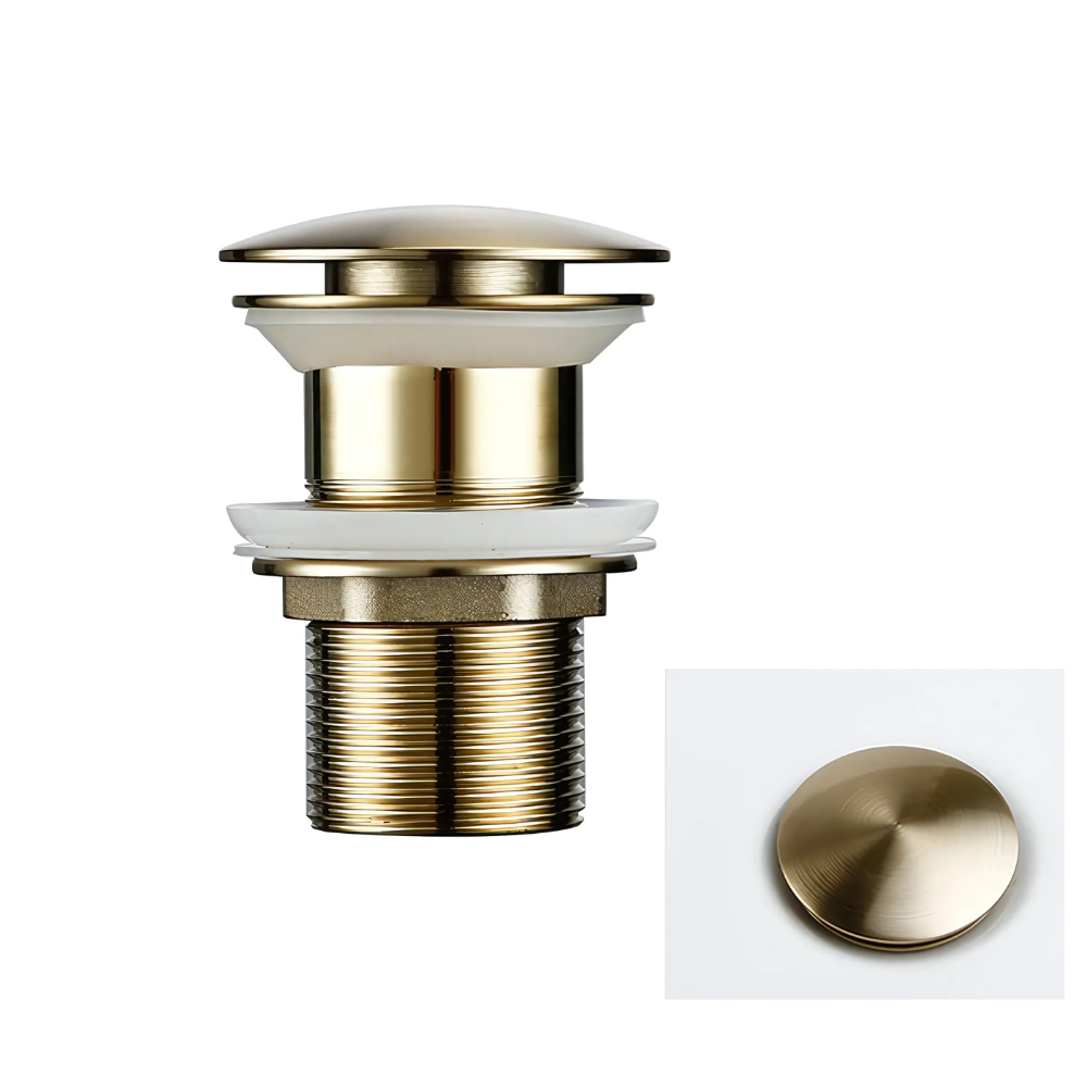 "Pop-up drain stopper Hampton – sleek and easy-to-install bathroom sink drain with overflow function"