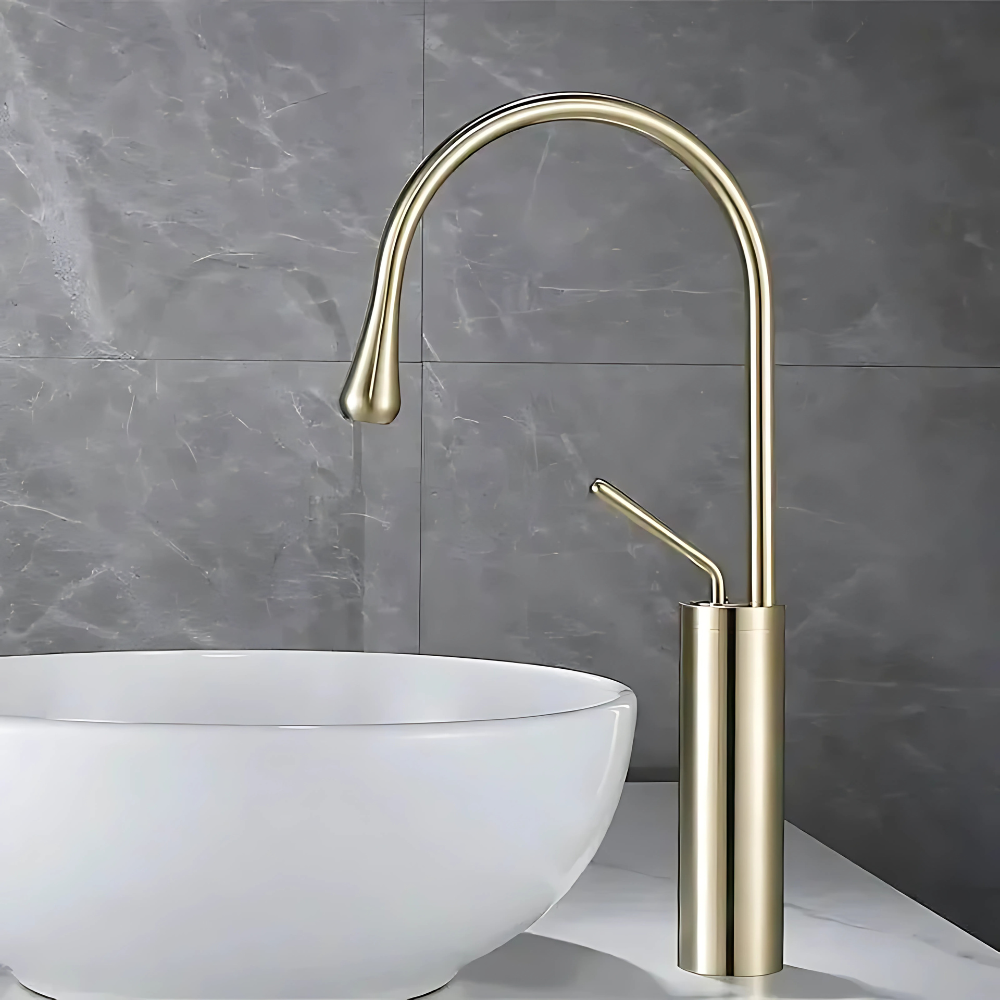 Vila brass bathroom faucet – elegant and durable design with a warm brass finish, combining timeless style with modern functionality for a sophisticated bathroom upgrade.