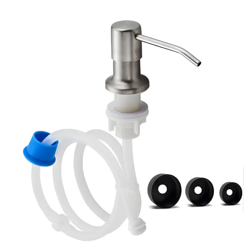 Modern kitchen sink soap dispenser – sleek refillable pump bottle for dish soap or hand soap, perfect for home and commercial kitchens.