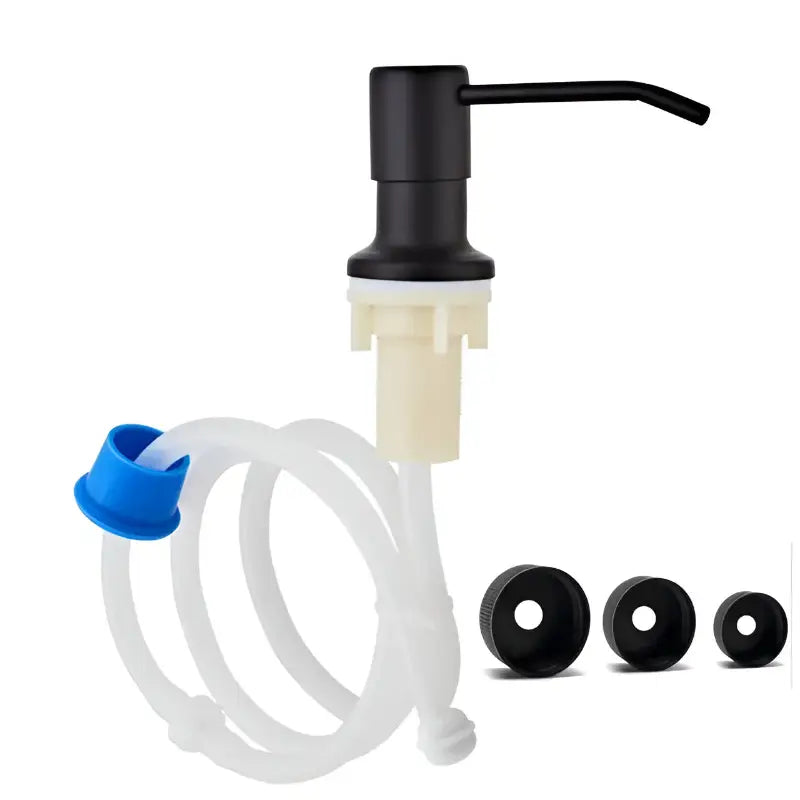 Modern kitchen sink soap dispenser – sleek refillable pump bottle for dish soap or hand soap, perfect for home and commercial kitchens.