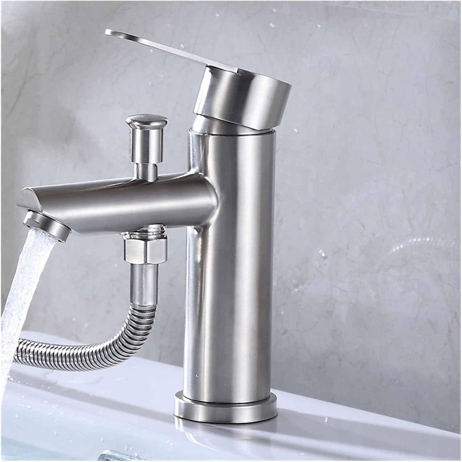 Sona Single-Hole Bathtub Faucet — Solid 304 Stainless Steel | With or Without Hand Shower