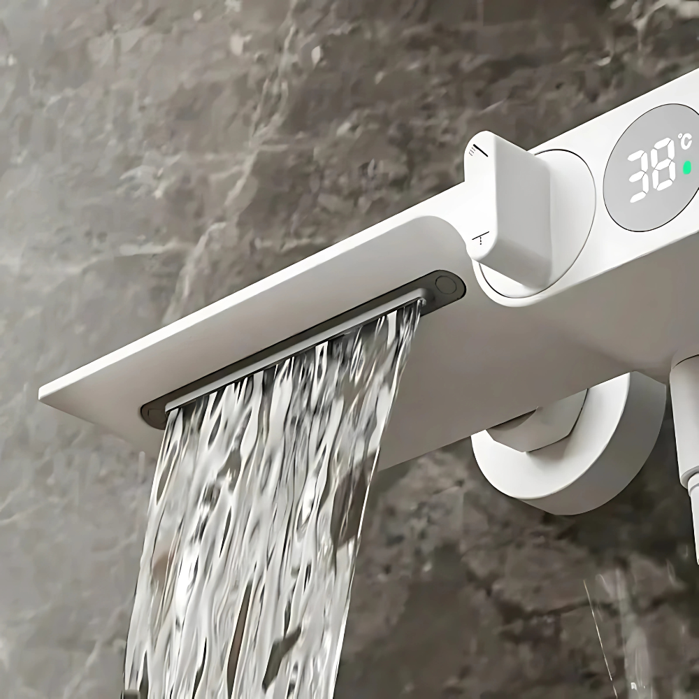 Tino bathtub shower faucet – stylish and functional design with a smooth water flow, featuring a handheld shower for a versatile and luxurious bathing experience.